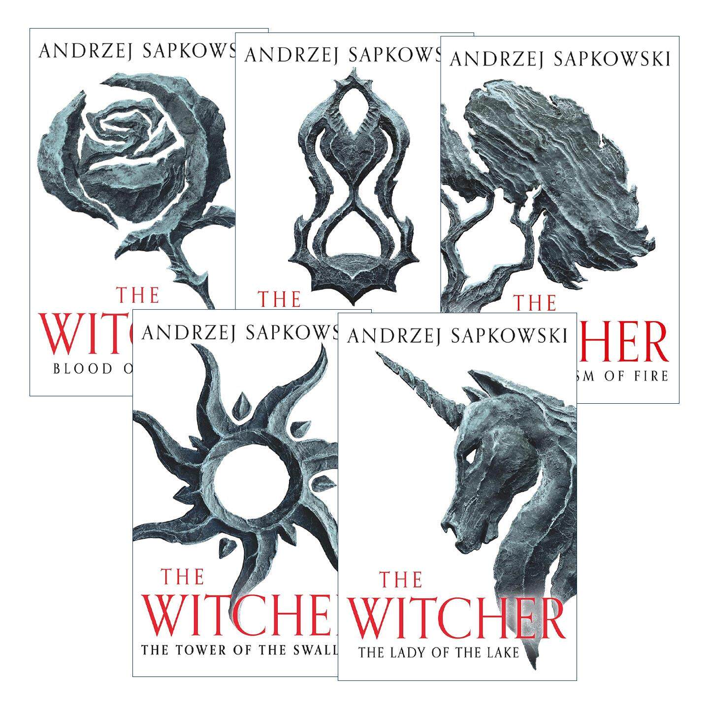 英文原版 The Witcher 巫师猎魔人系列1-5册 湖中女士 雨燕之塔 火的洗礼 蔑视时代 精灵之血 英文版 进口英语原版书籍