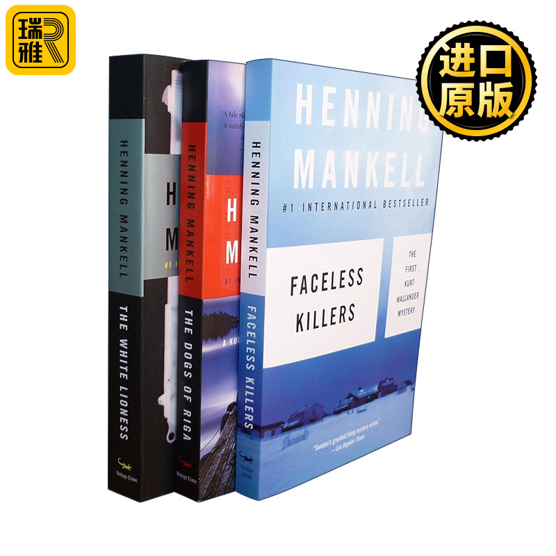 Henning Mankell Wallander Bundle亨宁·曼凯尔三部小说盒装套装无面杀手杀人狗白色