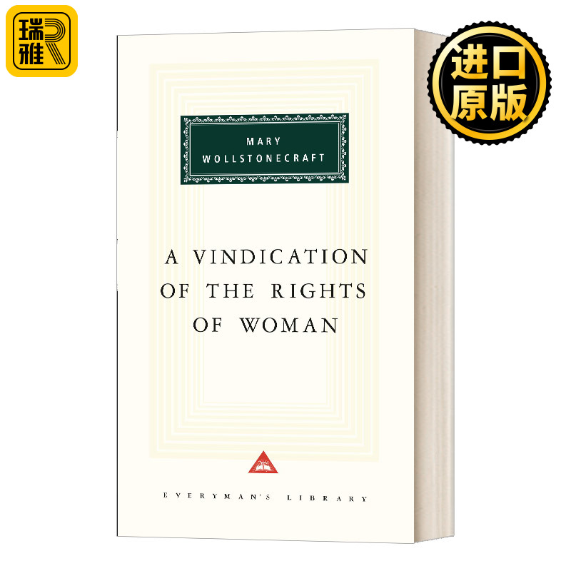 为女权辩护 人人图书馆精装收藏版 英文原版 A Vindication of Rights of Woman 英文版 Mary Wollstonecraft 进口英语原版书籍