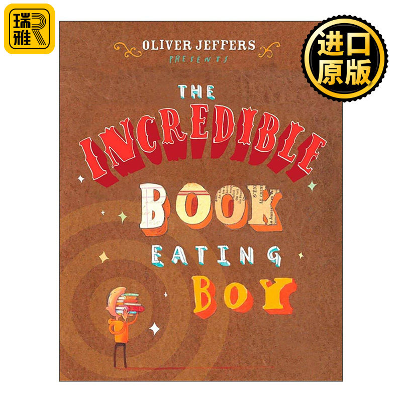 英文原版 The Incredible Book Eating Boy 吃书的孩子 儿童精装绘本 奥利弗·杰夫斯 英文版 进口英语原版书籍