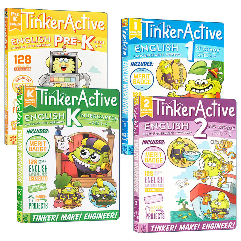 TinkerActive Workbooks English Language Arts 不同级别英语练习册4册