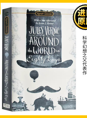 环游世界80天 英文原版小说 Around the World in Eighty Days 环游地球八十天环球旅行记 经典文学世界名著 凡尔纳 英语书籍