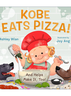 英文原版 Kobe Eats Pizza 戈比吃披萨 精装绘本 英文版 进口英语原版书籍