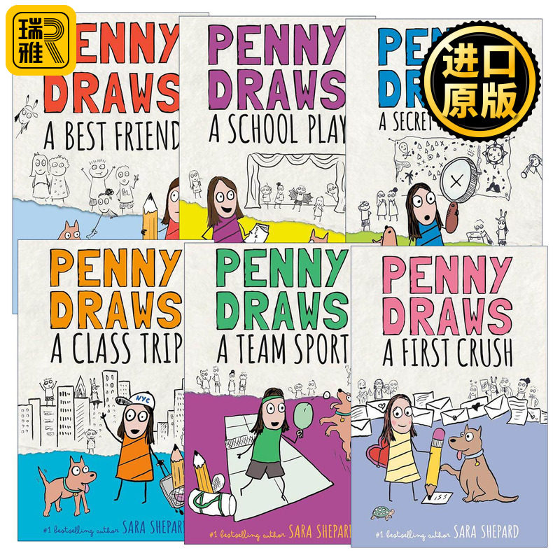 英文原版 Penny Draws 佩妮画画系列6册 儿童小说 精装 谎言游戏作者Sara Shepard萨拉·谢泼德 英文版 进口英语原版书籍