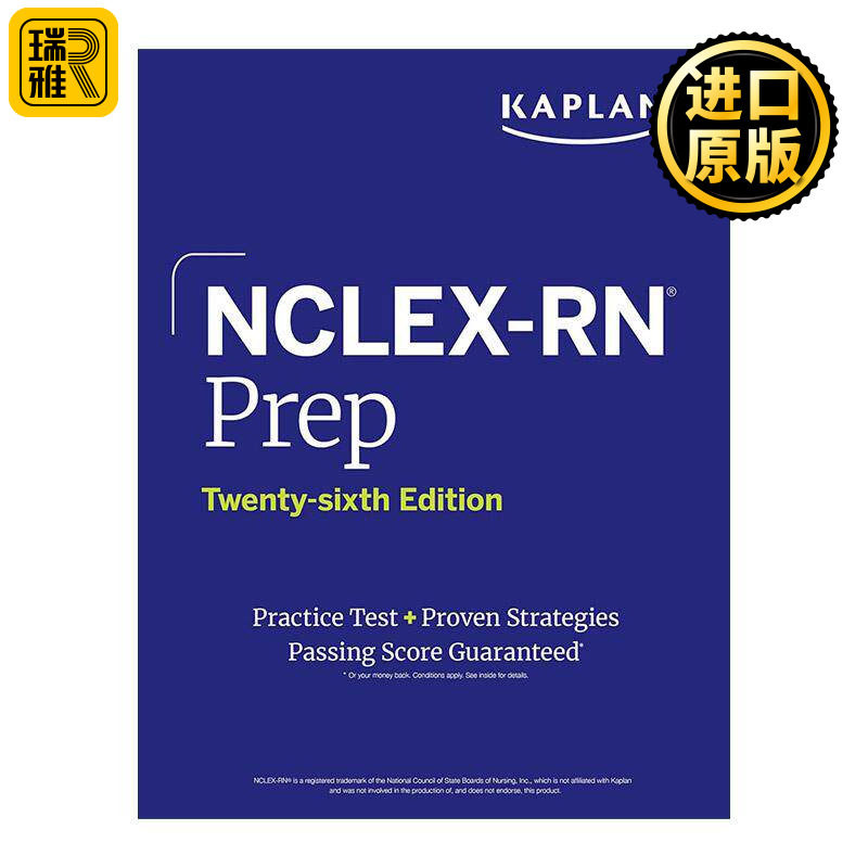 英文原版 NCLEX-RN Prep 卡普兰 美国注册护士考试备考 第26版 含练习及备考策略 英文版 进口英语原版书籍