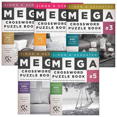 英文原版 Simon & Schuster Mega Crossword Puzzle Book 西蒙与舒斯特超级纵横字谜书5册 英文版 进口英语原版书籍