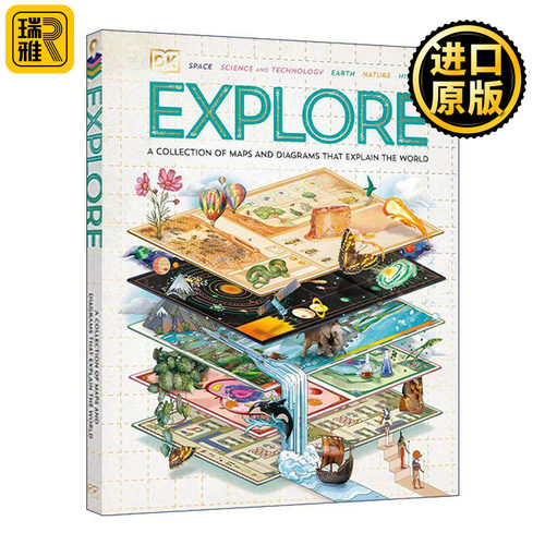 英文原版 Explore A Collection of Maps and Diagrams That Explain the World 探索世界 主题地图及信息图表 DK儿童科普百科精装
