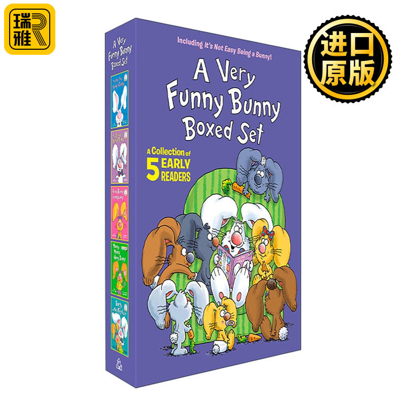 英文原版 A Very Funny Bunny 5-Book Boxed Set 长耳兔系列5册精装盒装套装 儿童经典绘本 成为兔子不容易 守财的兔子 英文版