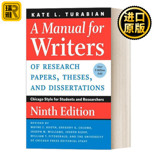 英文原版 A Manual for Writers of Research Papers Theses and Dissertations 芝加哥写作指南系列 芝加哥大学论文写作指南第9版