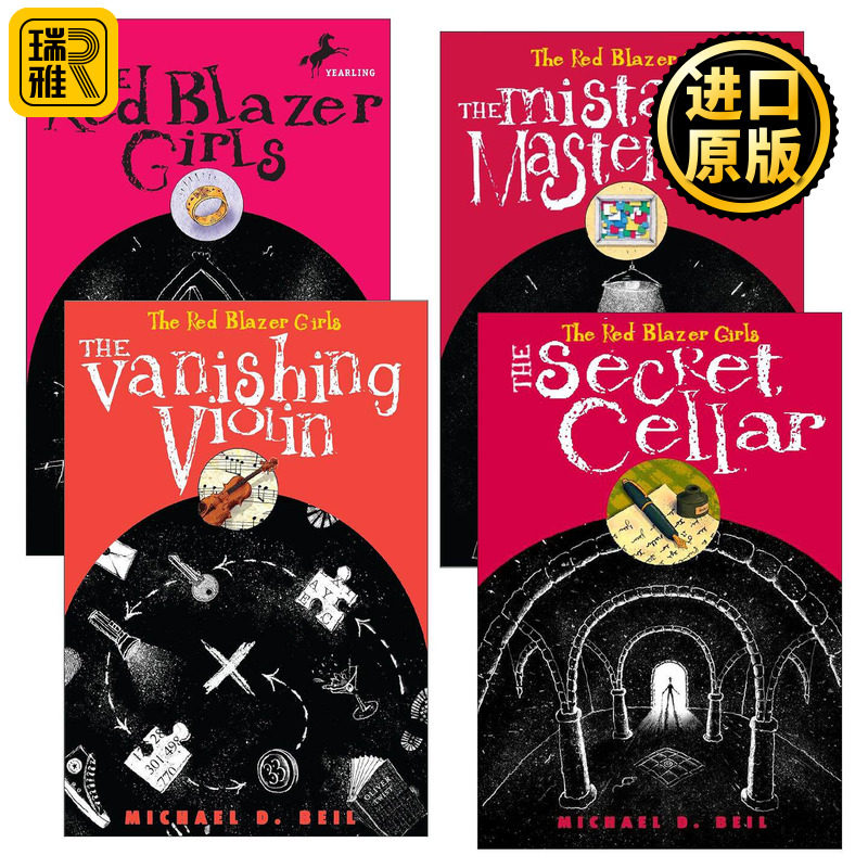英文原版 The Red Blazer Girls 红外套少女侦探团系列4册 青少年推理小说 Michael D. Beil 英文版 进口英语原版书籍