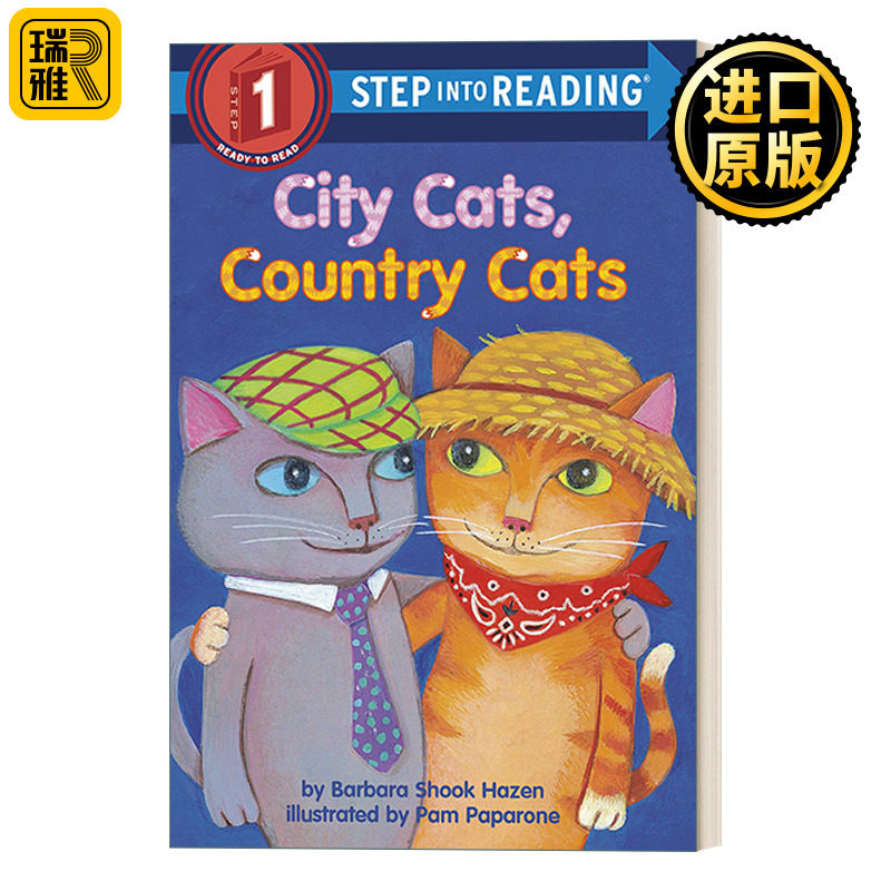城市的猫与乡村的猫 美国企鹅兰登英语分级绘本 第一阶段 英文原版 Step into Reading 1 - City Cats Country Cats 阅读经典读物