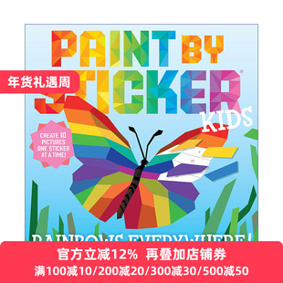 Paint by Sticker Kids: Rainbows Everywhere 给孩子的贴图画册 彩虹