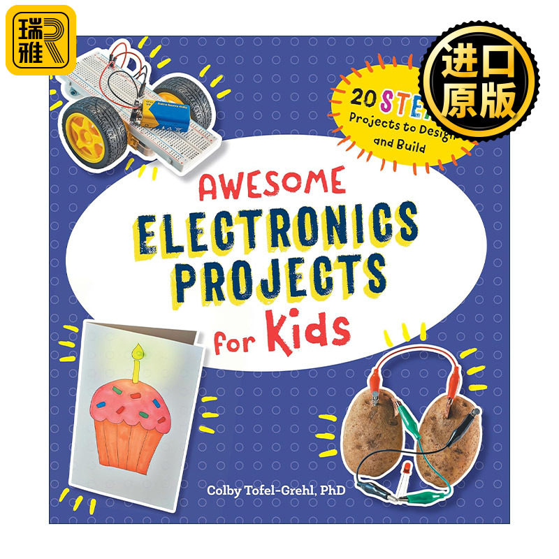 英文原版 Awesome Electronics Projects for Kids 儿童电子项目书 20个STEAM项目设计和建造 英文版 进口英语原版书籍