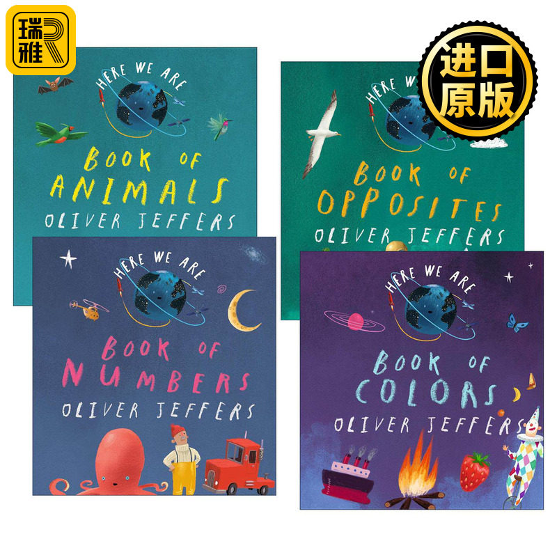 英文原版 Here We Are 我们在这里系列4册 儿童启蒙认知绘本 纸板书 小蜡笔大罢工作者奥利弗·杰夫斯 英文版 进口英语原版书籍