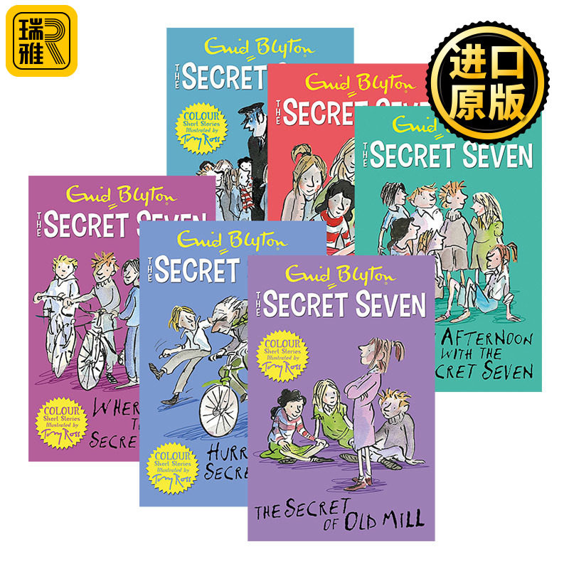 七个小神探系列6册 英文原版 Secret Seven Colour Short Stories 进口儿童初级桥梁章节小说 伊妮德布莱顿 Enid Blyton