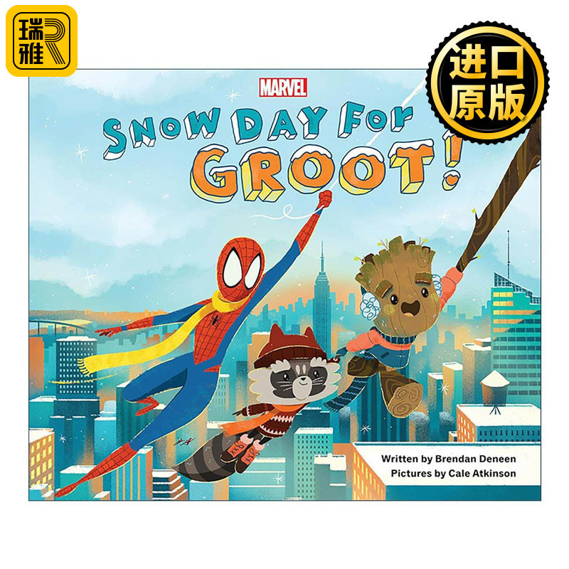英文原版 Snow Day for Groot The Adventures of Rocket and Groot 格鲁特的下雪天 火箭浣熊与格鲁特历险记 儿童漫威绘本 精装