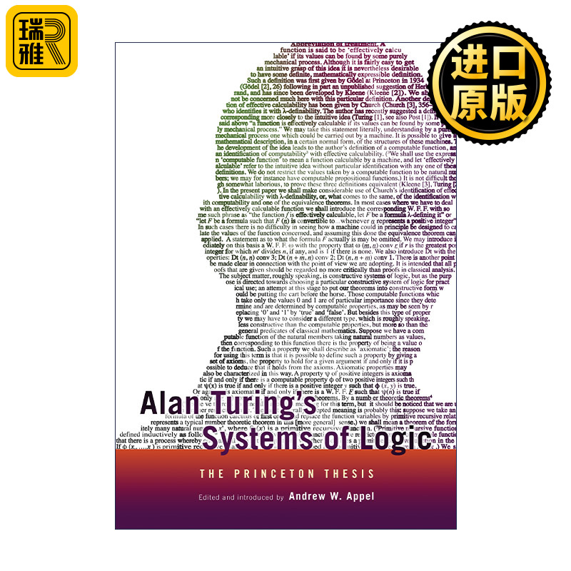 Alan Turing's Systems of Logic 艾伦·图灵逻辑系统 数学与计算机科学 普林斯顿大学计算机科学系主任Andrew W. Appel 英文原版
