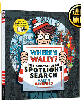 沃利在哪儿 引人注目的焦点搜索 英文原版绘本 Where's Wally The Spectacular Spotlight Search 威力威利在哪里 精装 英语书籍