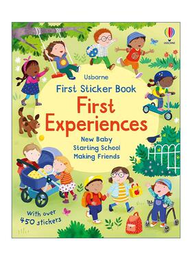 英文原版 Usborne First Sticker Book First Experiences 尤斯伯恩贴纸书 幼儿宝宝启蒙趣味益智游戏 英文版