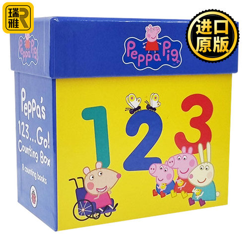 正版 Peppa Pig 1,2,3 Go! Hinged Box 小猪佩奇数字认知8册套装儿童绘本