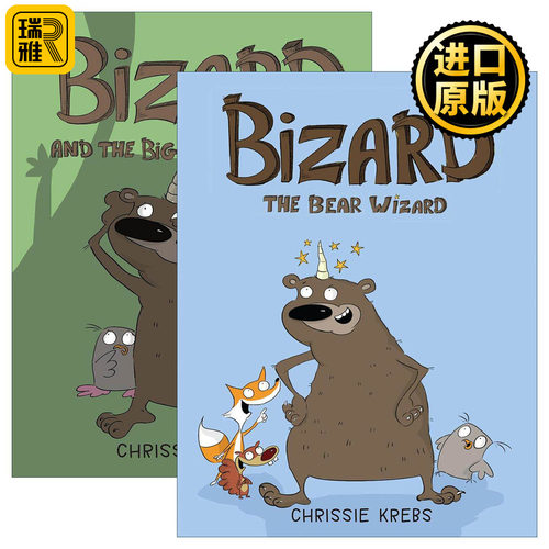 英文原版 Bizard 熊巫师比扎德2册 儿童全彩搞笑漫画 英文版 进口英语原版书籍