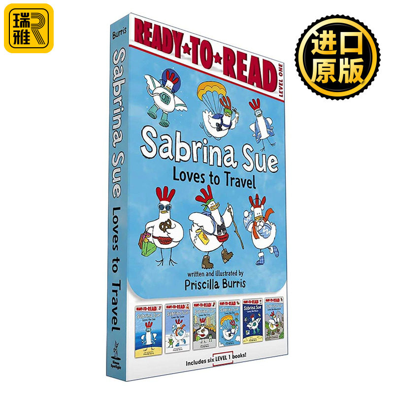 英文原版 Sabrina Sue Loves to Travel Ready-to-Read Level 1 Box Set 爱旅游的小鸡6册盒装 准备读分级读物1级进口英语原版书籍