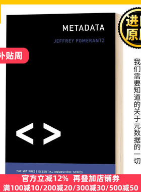 元数据 MIT新概念丛书 Metadata 英文原版 数据与编程 Jeffrey Pomerantz 英文版 进口原版英语书籍