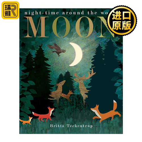 英文原版 Moon night-time around the world 月光下的夜色 精装绘本 博洛尼亚童书奖作家Britta Teckentrup 进口英语原版书籍