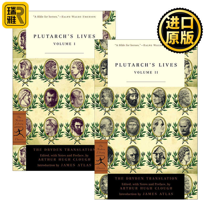 英文原版 Plutarch's Lives 普鲁塔克生平1-2册 Modern Library Classics 英文版 Plutarch 进口英语原版书籍 书籍/杂志/报纸 人文社科类原版书 原图主图