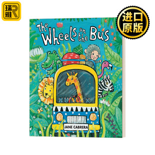 Bus Wheels the 纸板书 The 轮子 Jane Time Story Cabrera 3岁童谣儿歌绘本 公车上