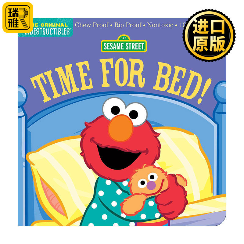 英文原版 Sesame Street Time for Bed 咬咬书芝麻街系列 该睡觉了 英文版 进口英语原版书籍