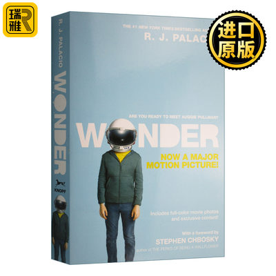 Wonder 奇迹男孩 英文原版 R. J. Palacio 奇迹男生 同名电影封面版原著小说 Palacio 外文书籍 英文小说 励志温情儿童青少年读物