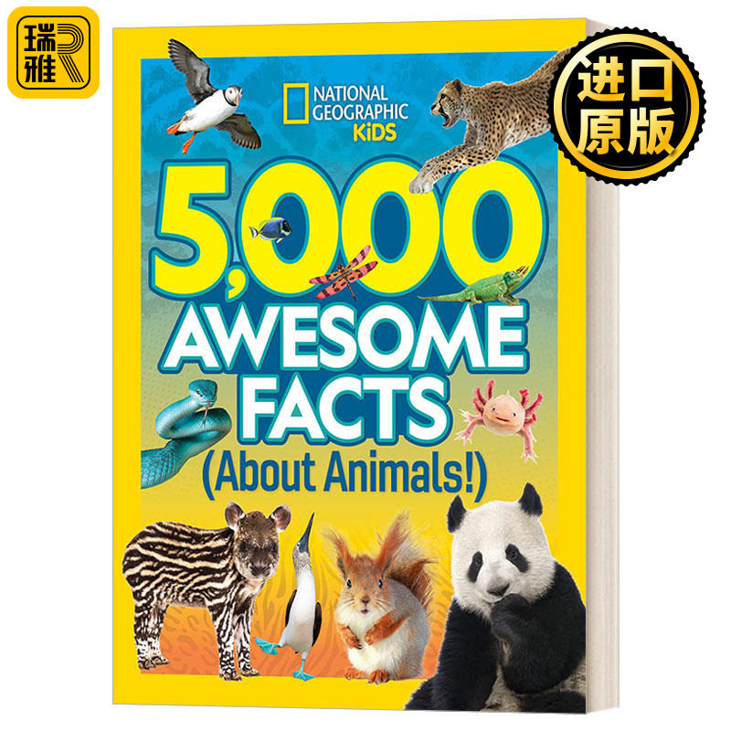 英文原版 5,000 Awesome Facts About Animals 5000个关于动物的惊人事实 美国国家地理 儿童科普百科 精装