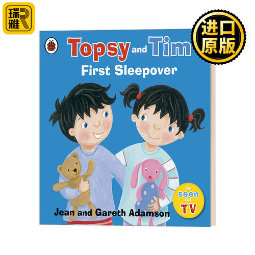 英文原版绘本 Topsy and Tim First Sleepover 托普西和蒂姆生活体验 第一次在朋友加过夜 英文版 Jean Adamson 进口英语原版书籍