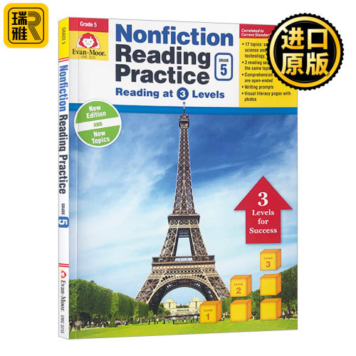非虚构类文学阅读练习 五年级 英文原版 Evan-Moor Nonfiction Reading Practice Grade 5 美国加州小学英语教辅教材 evanmoor
