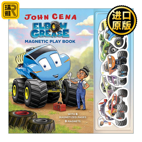 英文原版 Elbow Grease Magnetic Play Book 怪兽卡车磁性游戏书 儿童绘本 纸板书 John Cena 英文版 进口英语原版书籍