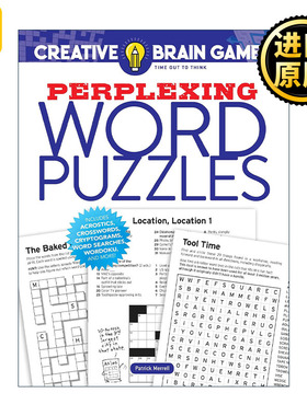 英文原版 Creative Brain Games Perplexing Word Puzzles 创意脑力游戏 令人困惑的字谜 填字 谜题 Rick Brightfield 英文版