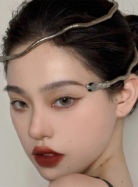 zoozmini甜酷辣妹夸张个性发饰女缠绕蛇形项链开口随意造型发饰品