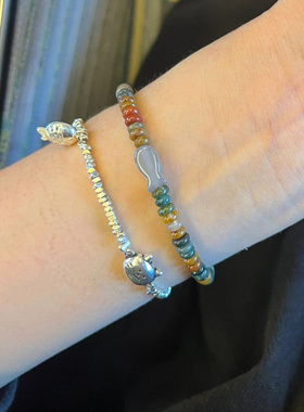 甜鱼仔彩虹串珠手链精致ins小众