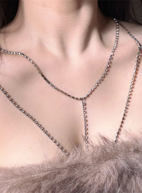 小众设计感胸链欧美满钻锁骨链女