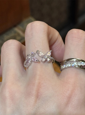 蝴蝶开口戒指轻奢高级气质食指戒