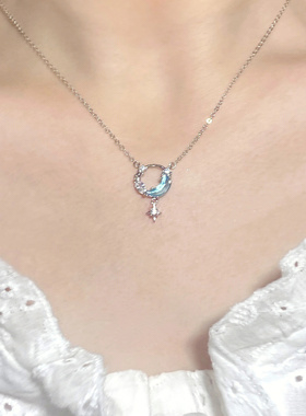 星月项链女仙气925银ins小众设计