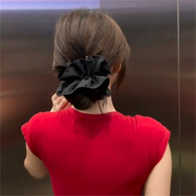 韩系波点大肠发圈女高级感新款