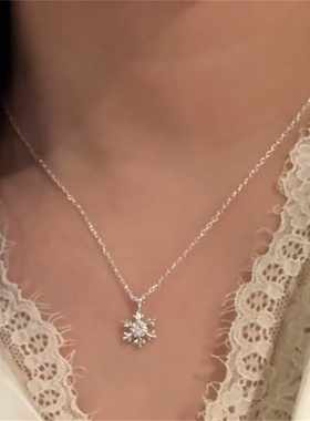 雪花项链小众精致锁骨链吊坠秋冬