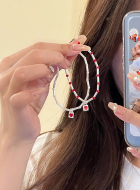 ZOOZMINI设计感红色爱心手链