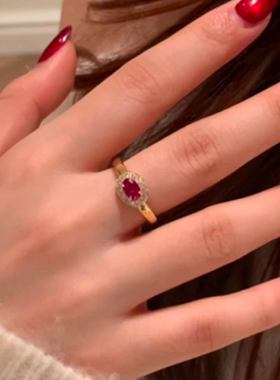 中古超闪红色锆石戒指