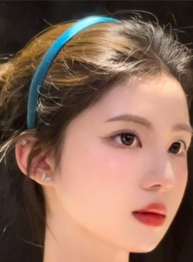 zoozmini法式蓝色细发箍2025新款夏季高级感洋气时尚百搭发卡头饰