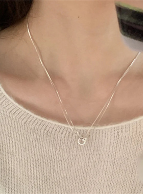 极简风圆环双层项链小众感锁骨链