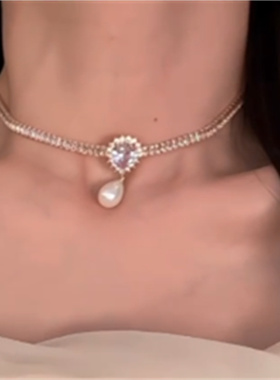 法式复古轻奢气质珍珠项链锁骨链