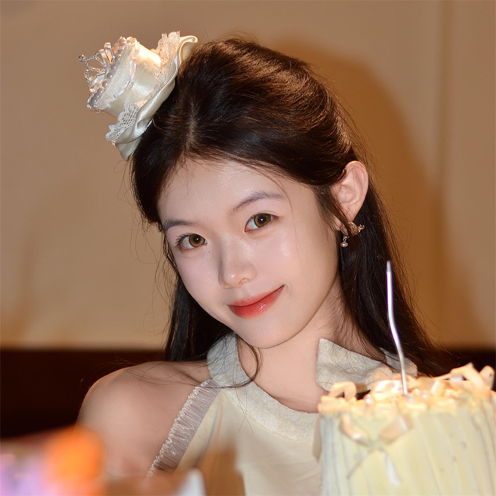 甜美公主生日part蛋糕发夹女蕾丝